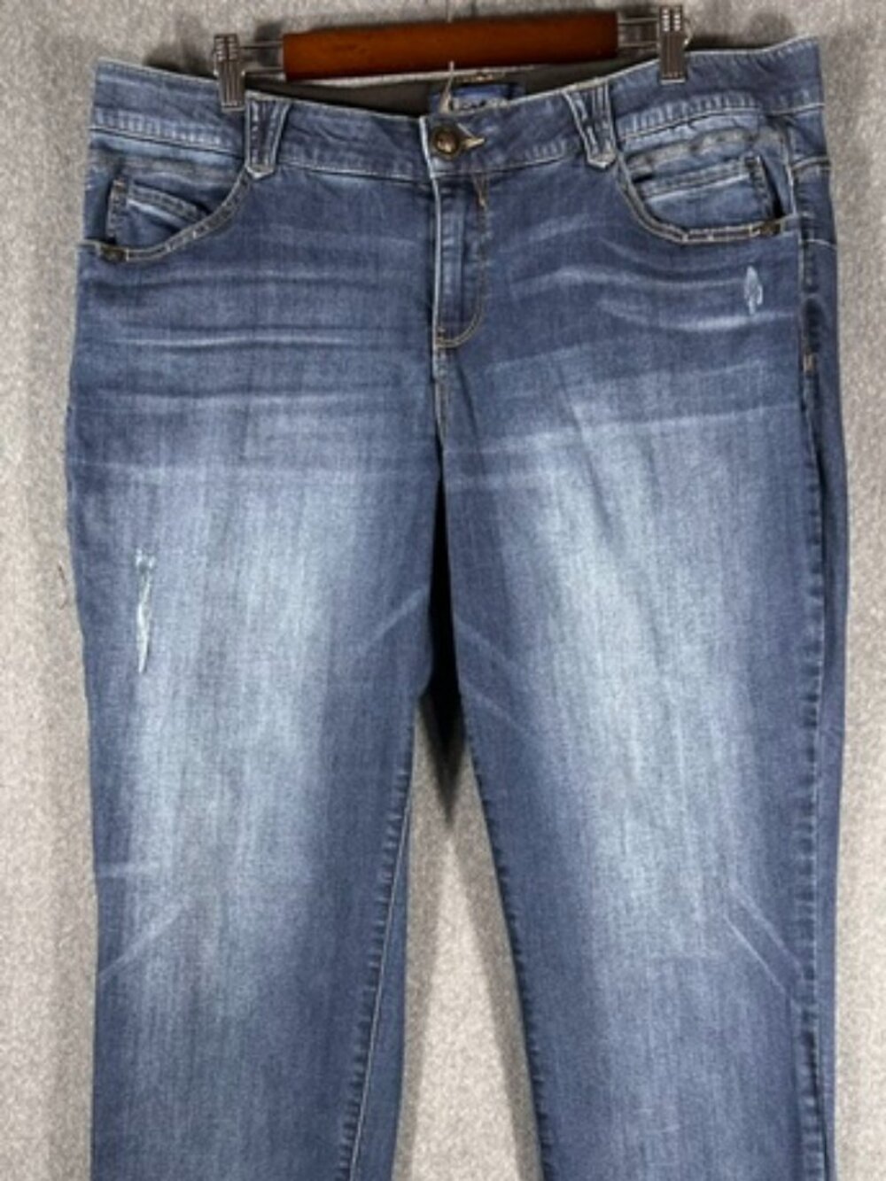 Democracy "Ab"solution Jeans Womens Sz 18W Straight Leg Mid Rise Medium Wash